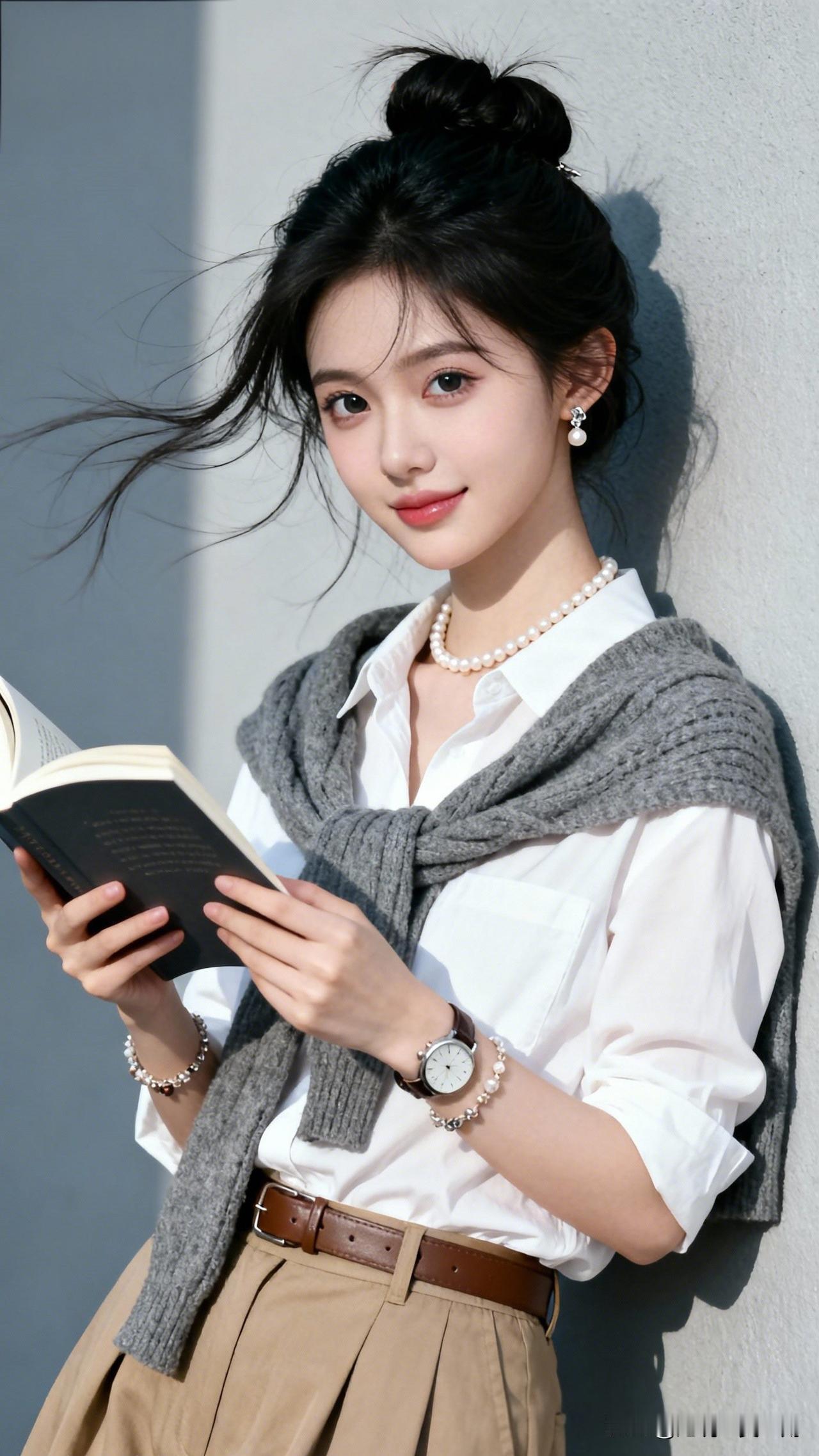 元气少女阅读时光，清新自然，书香满溢！📚💕