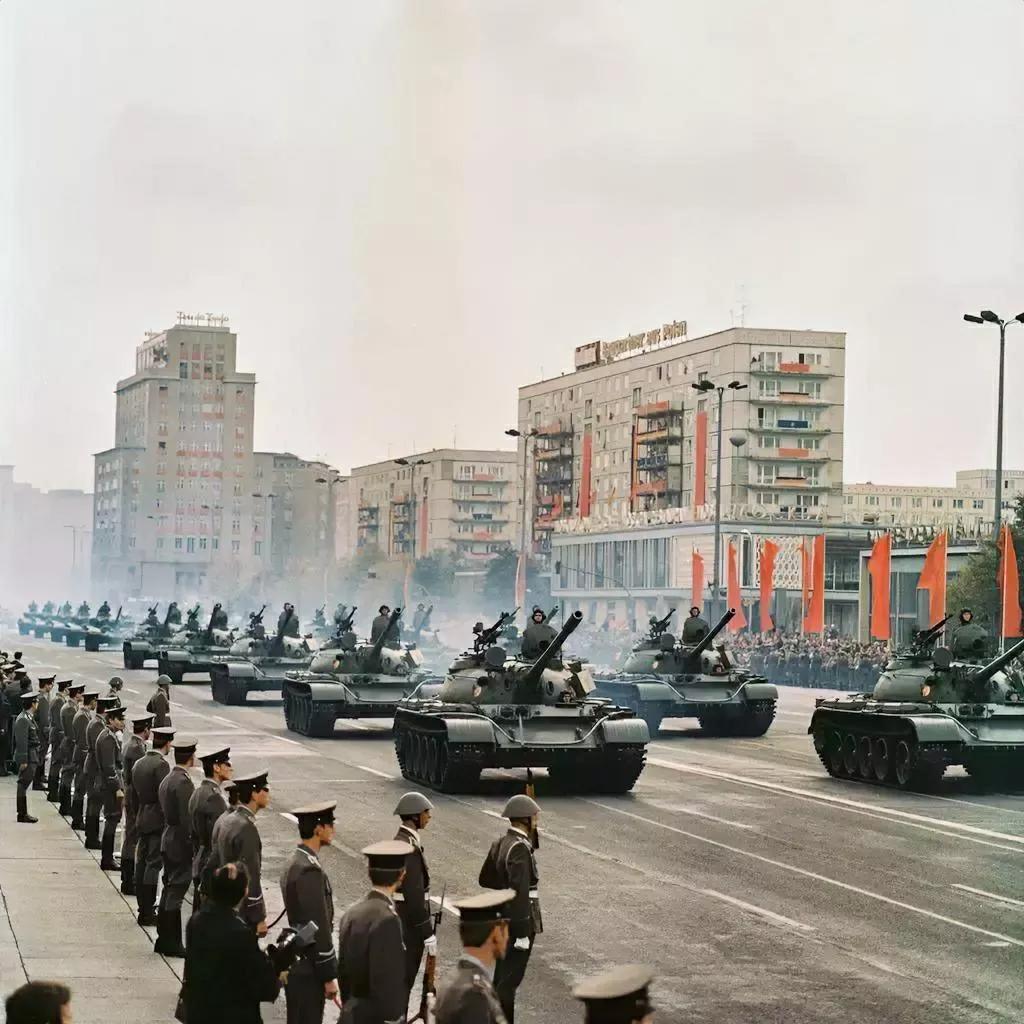 1979年，东德30年庆典，这浓烟滚滚的是T-55坦克，还是T-64主战坦克？与