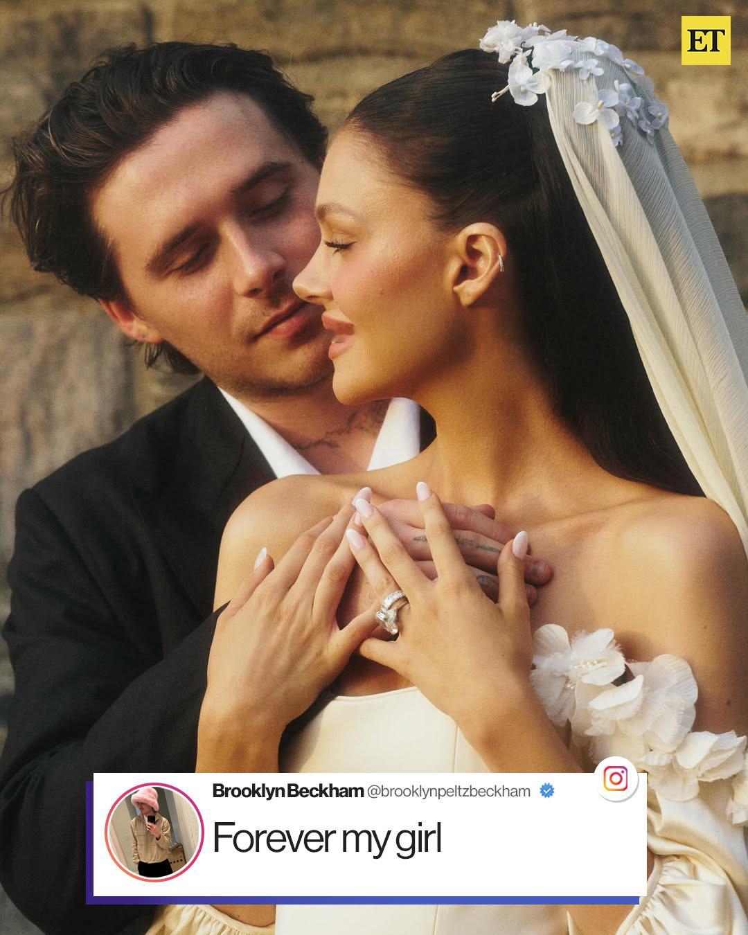 贝克汉姆大儿子Brooklyn和妻子Nicola结婚三年后再办婚礼，于纽约郊外的