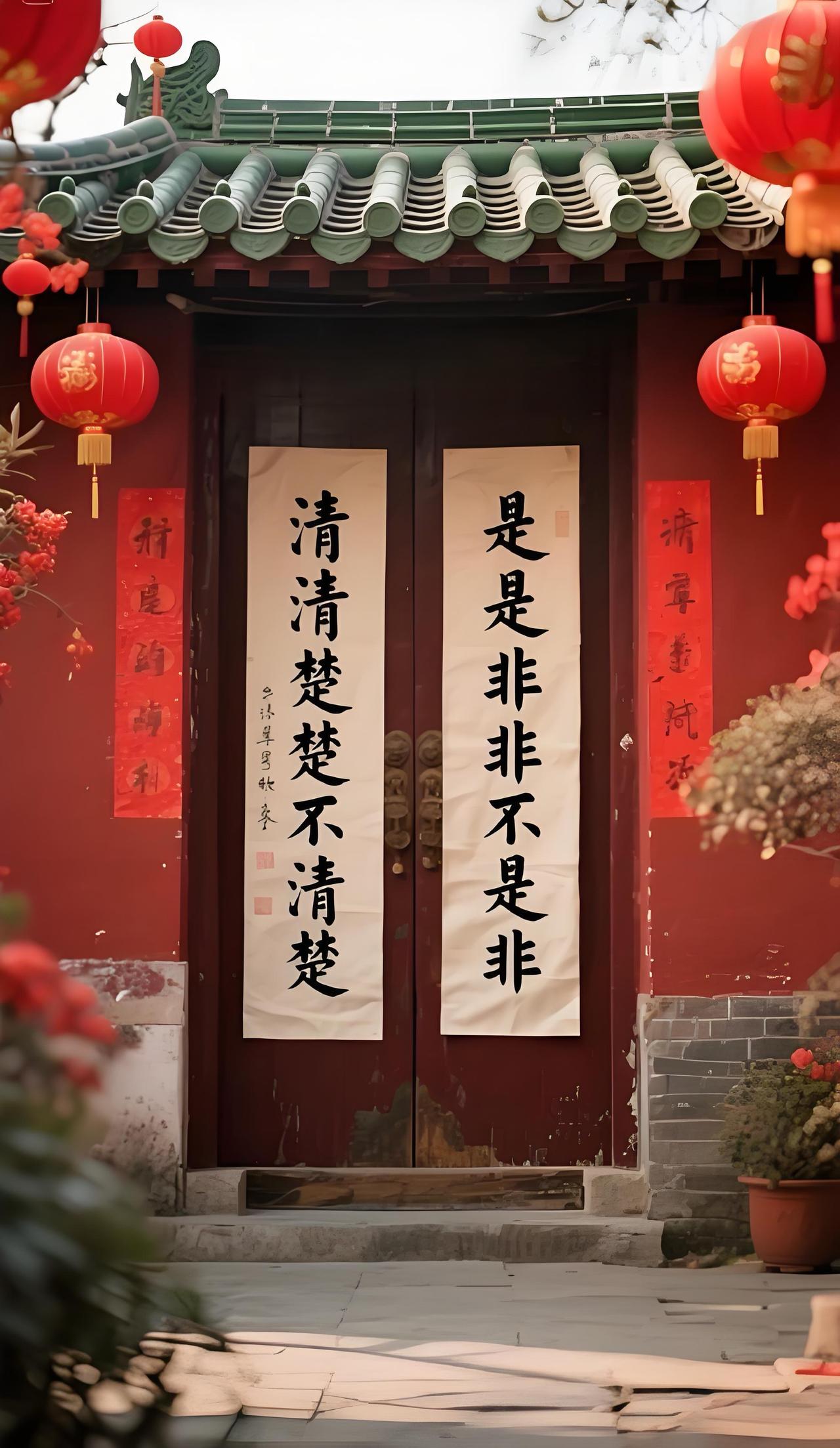 上联：清清楚楚不清楚，求下联？是是非非不是非友友请展示横联 世上多是非