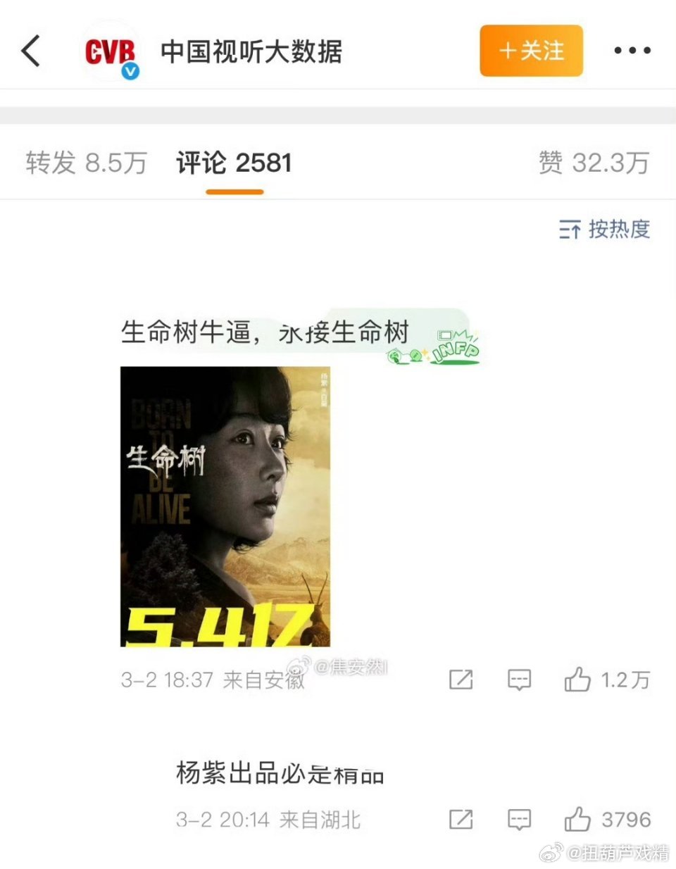 生命树cvb、云合都扑街了，还不如白鹿新剧 