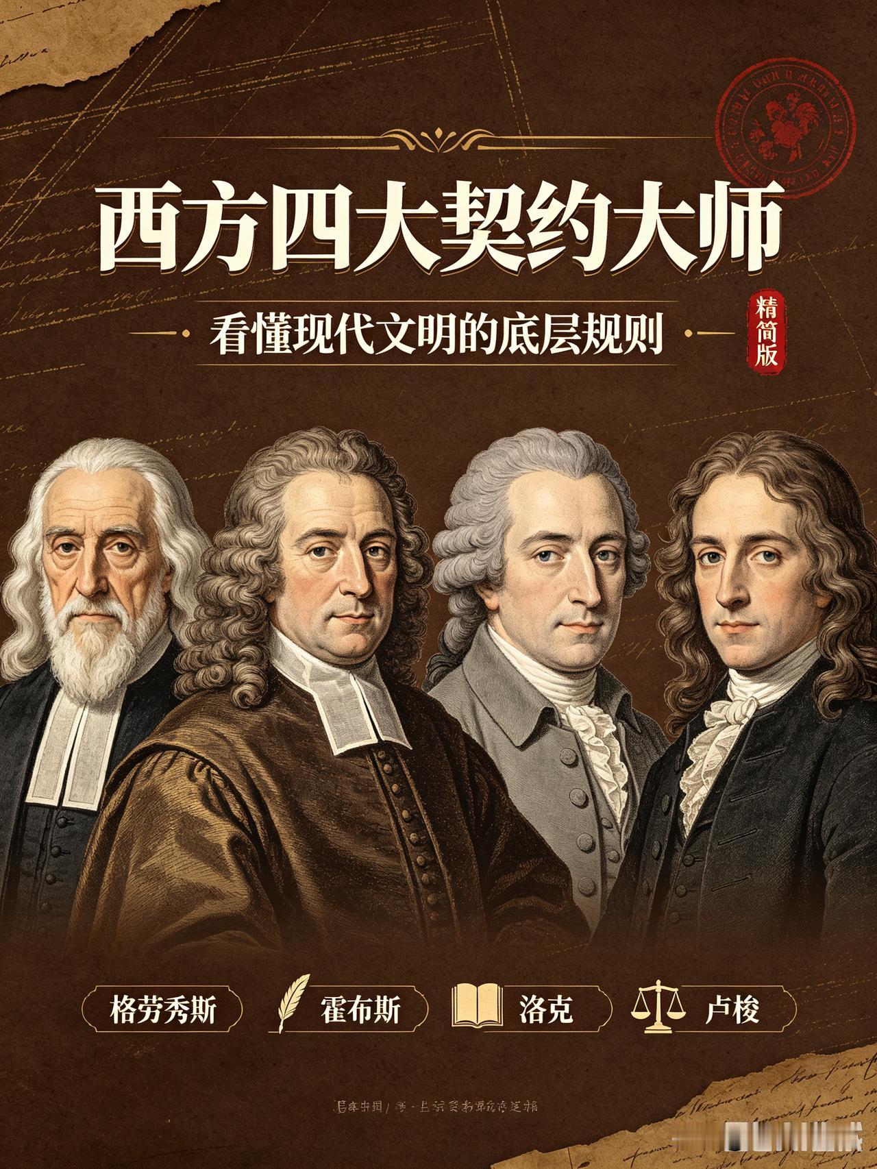 读懂西方四大契约大师，彻底看懂现代文明的底层规则（精简版）
 
很多人天天听“西