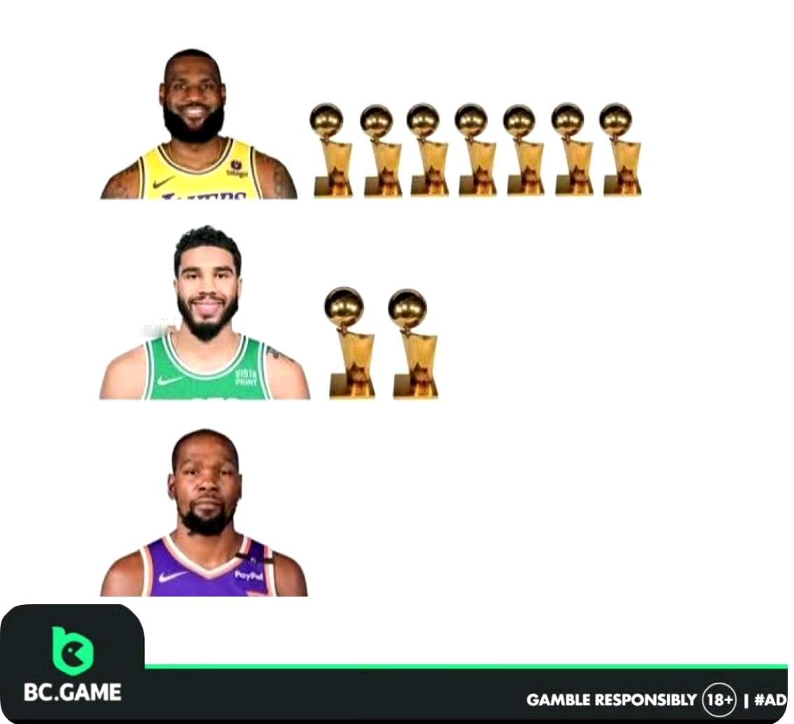 库里成神了？如果NBA没有库里这个人存在，詹姆斯、塔图姆还有杜兰特的冠军数量情况