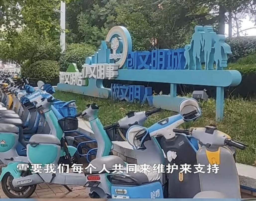 莱山最近划了一些新的电动车泊车位，提供给依靠电动车上下班的市民使用，这是很好的举
