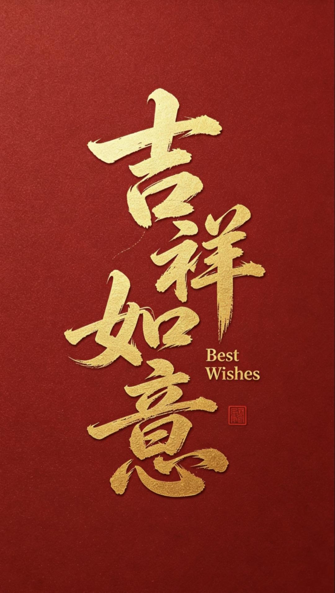 吉祥如意，好运常伴，愿你岁岁平安，事事顺心！传统文化 书法 绘画祝福