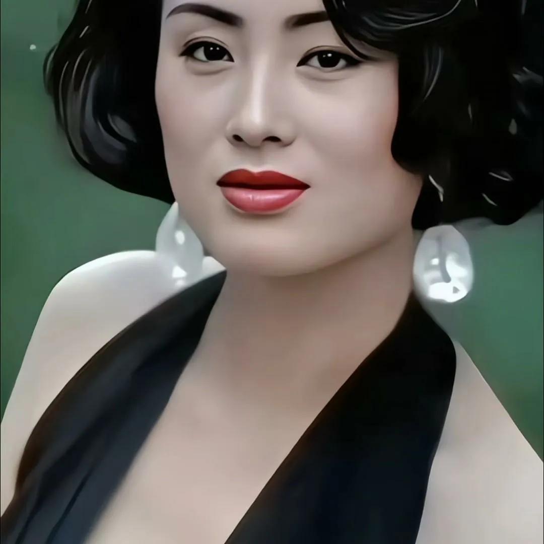 复古美人，优雅大方，红唇点缀，韵味十足。