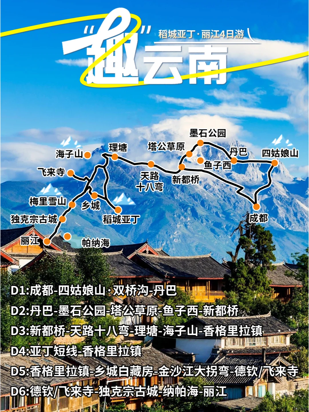 稻城丽江双城||替大家试过了，穷游6天5晚