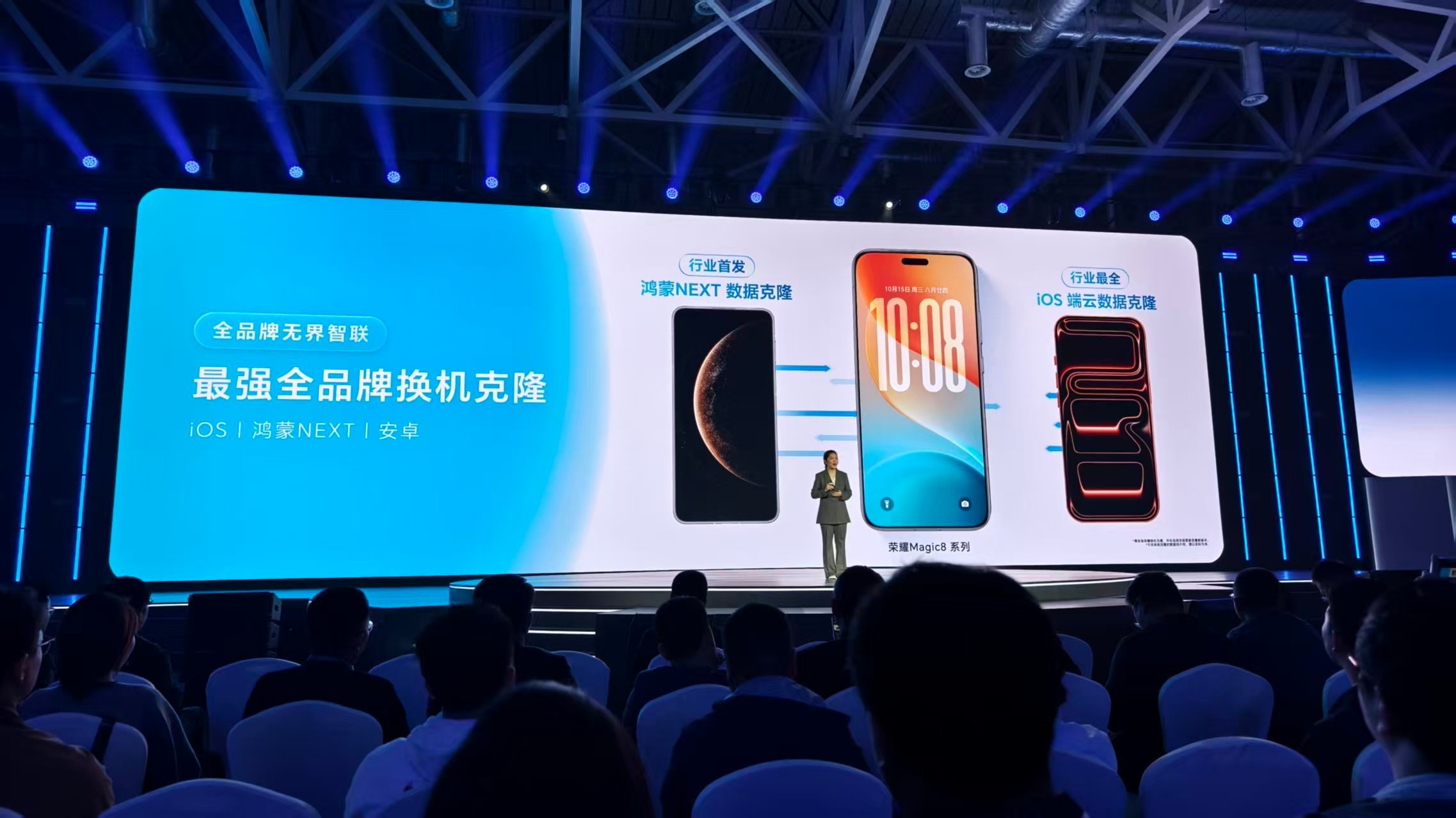 荣耀全球开发者大会2025荣耀行业首发鸿蒙NEXT数据克隆，iOS端云数据克隆，