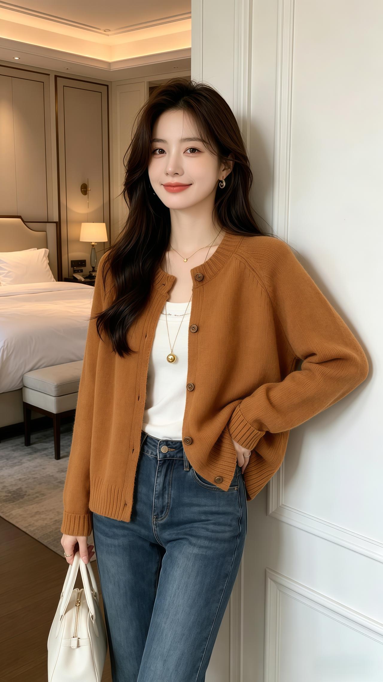 穿搭 韩系穿搭 这也太好看了 每日分享 百搭软糯糯针织开衫