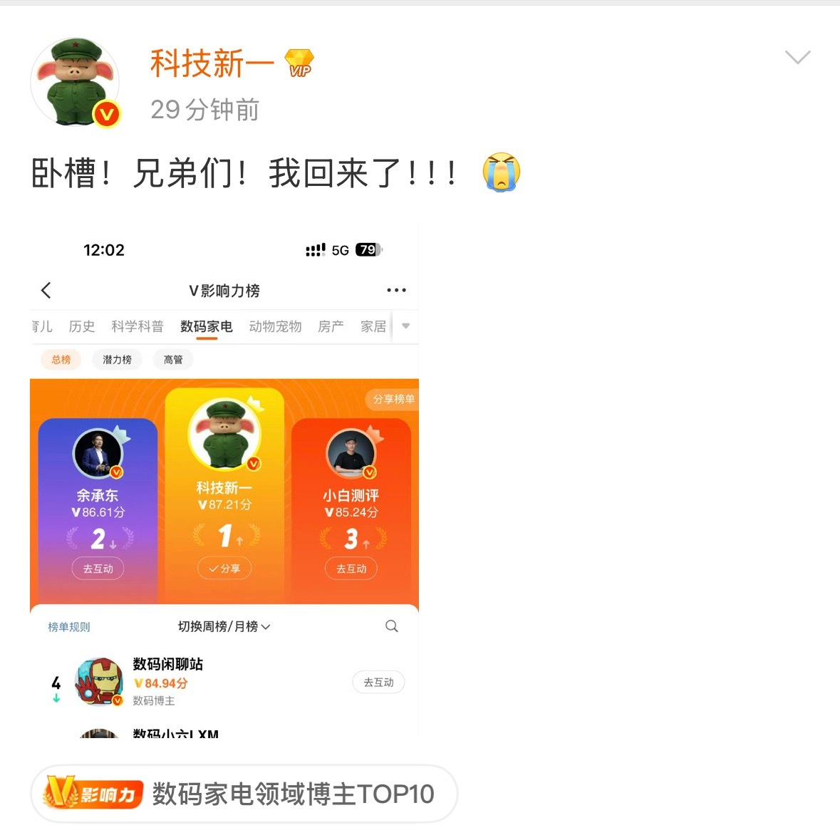 数码闲聊站虽然热度高，但是赚不了几个钱。 ​​​