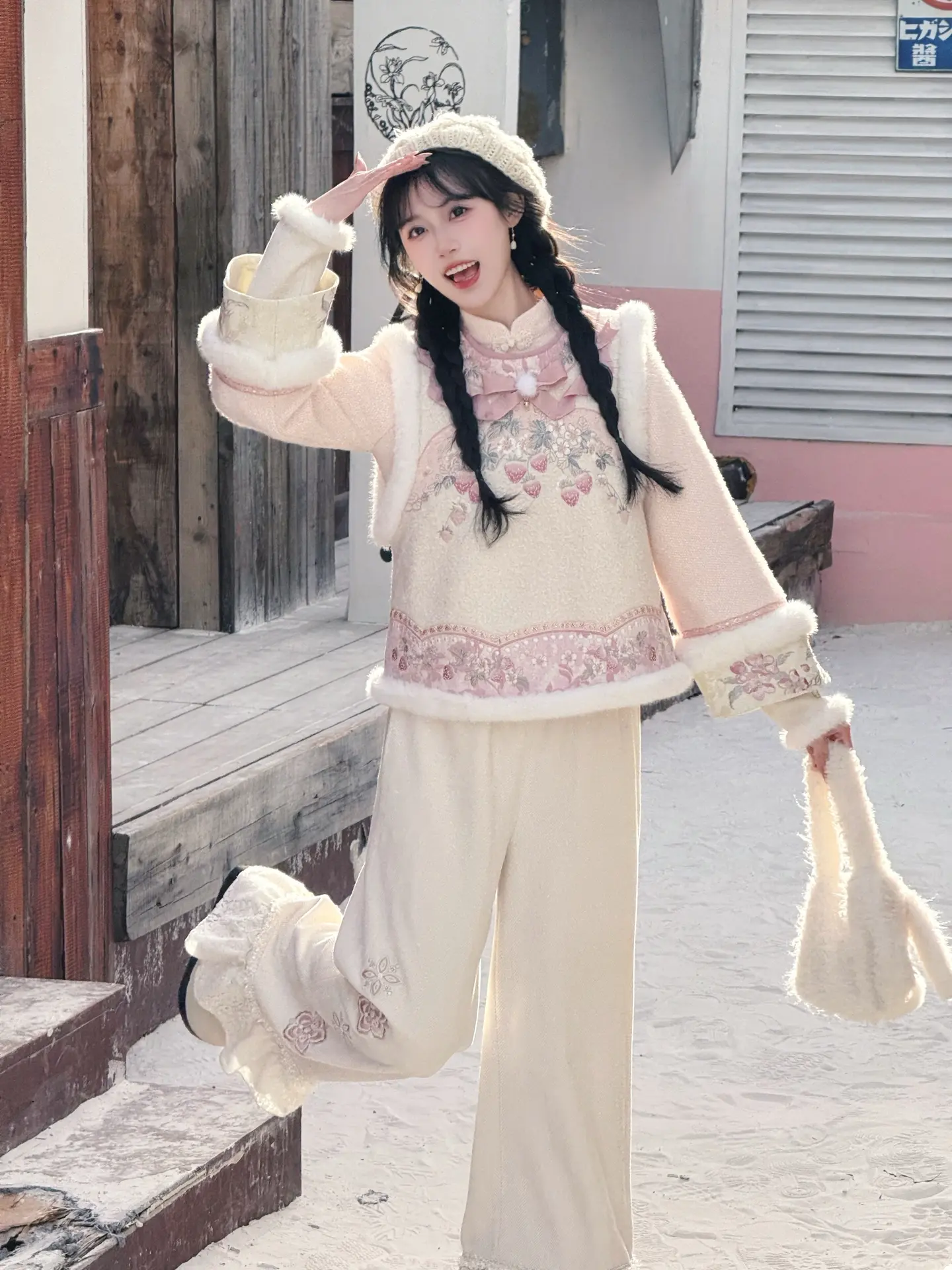 尝试一个新look 汉洋折衷 甜妹冬季穿搭