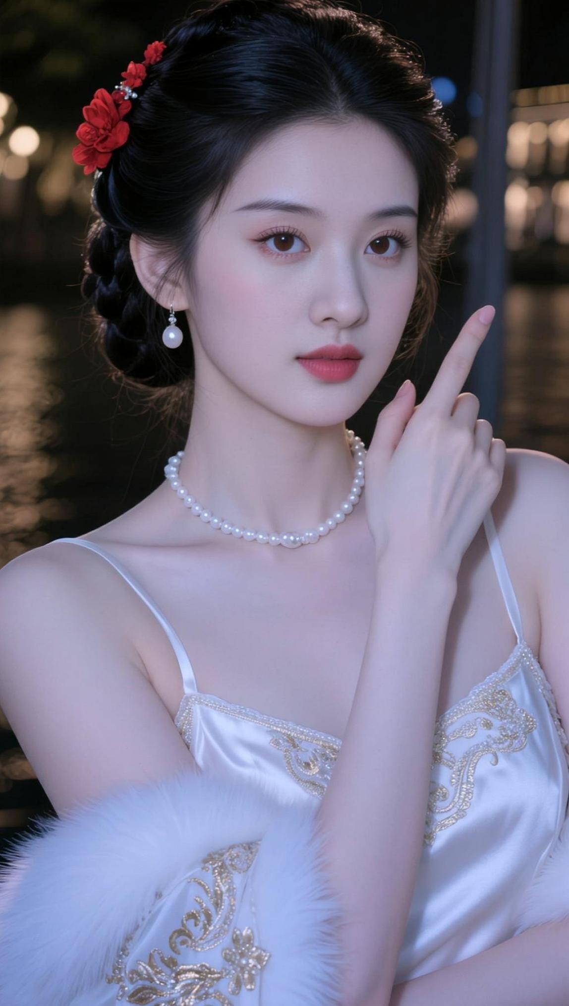 珍珠晚宴照 抖音ai创作