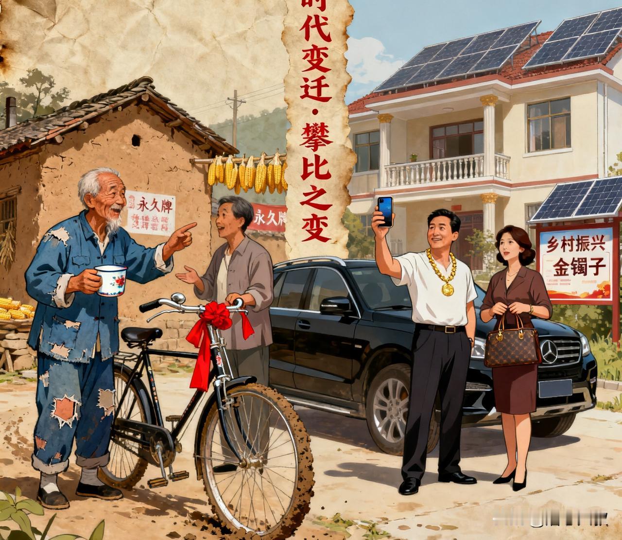 在农村下一步该攀比什么了？
70年代农村结婚攀比的是缝纫机、永久自行车、上海手表