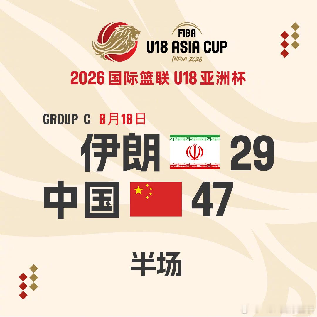 2026FIBAU18亚洲杯 第6️⃣比赛日小组赛C组 🇨🇳中国队vs伊朗队