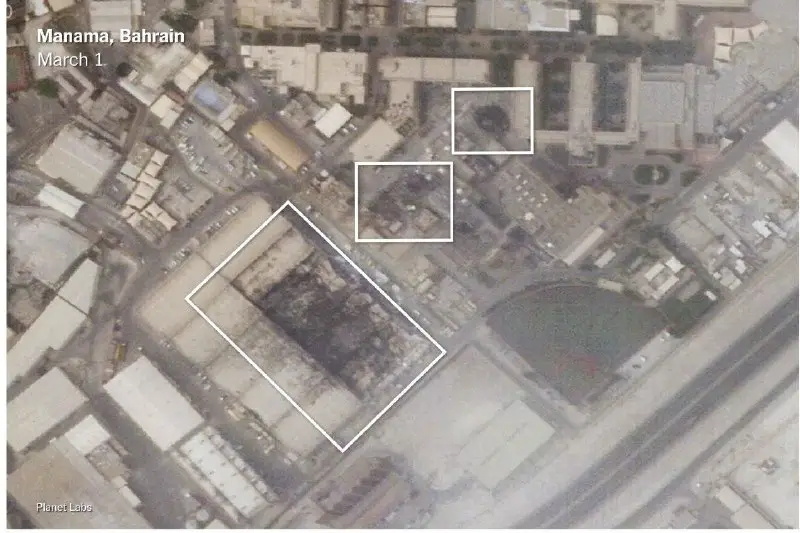 美伊以冲突中东现场直击 卫星照片显示伊斯兰革命卫队的袭击对美国基地造成的重大破坏