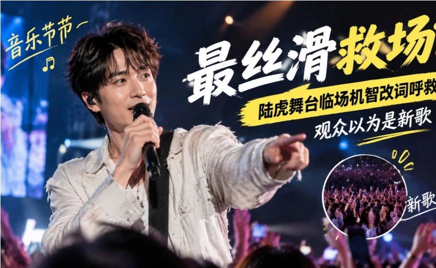 音乐节最丝滑救场？陆虎舞台临场机智改词呼救，观众以为是新歌