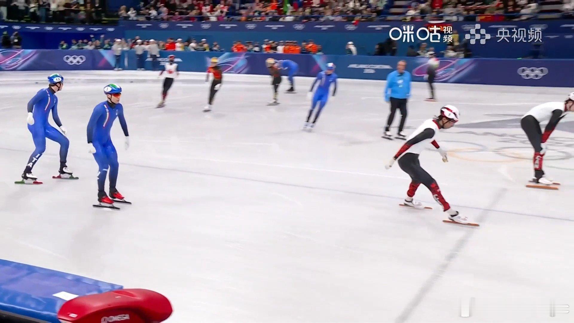 中国短道队男子5000米无缘决赛米兰冬奥会短道速滑男子5000米接力半决赛，中国