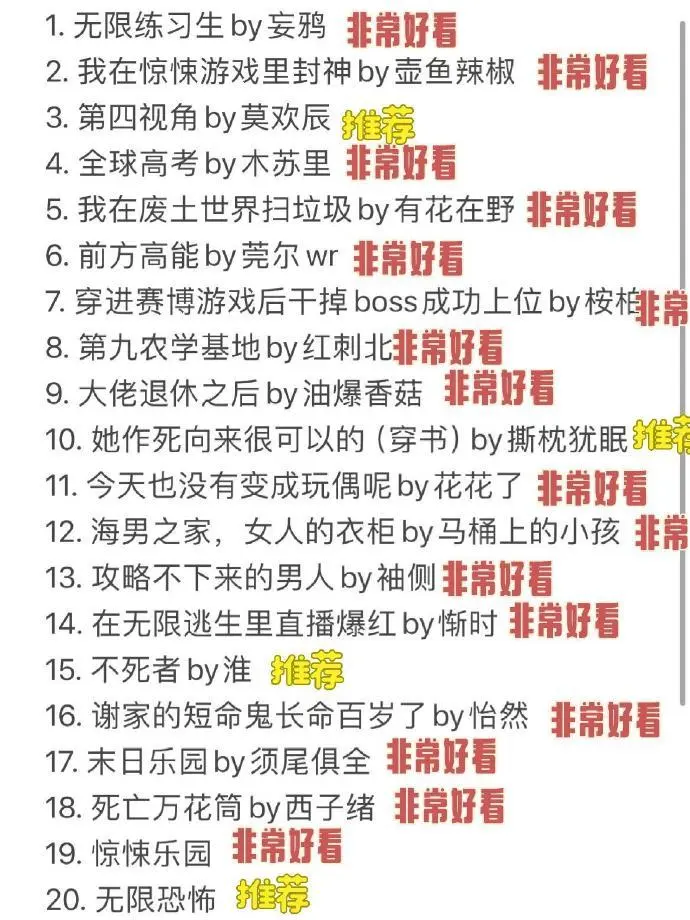 值得N刷的无限流小说推荐，快来速码❗️
