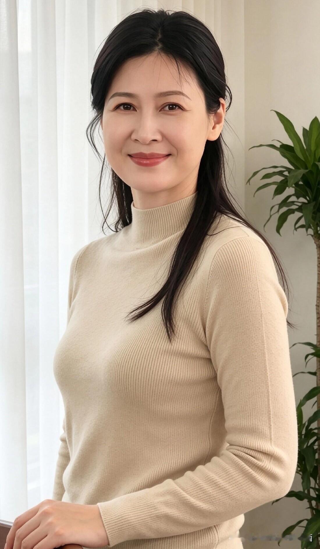 步入中年阶段的童蕾，比以前更加饱满甜美了，这样微胖的身材才是真正的美。她的五官立