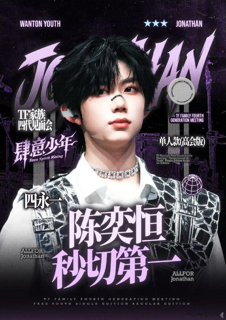 tf四代周边双链接开启售卖，陈奕恒的周边刚上线就被秒切告罄，最终双双秒切第一，这