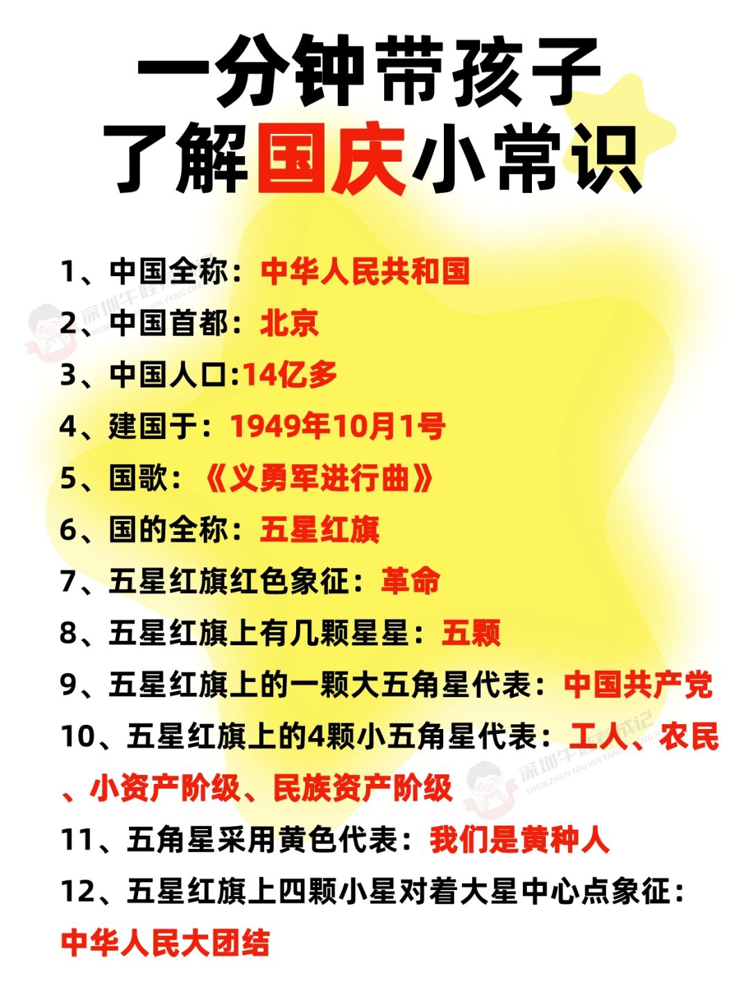 一分钟带孩子了解国庆节小常识🚩