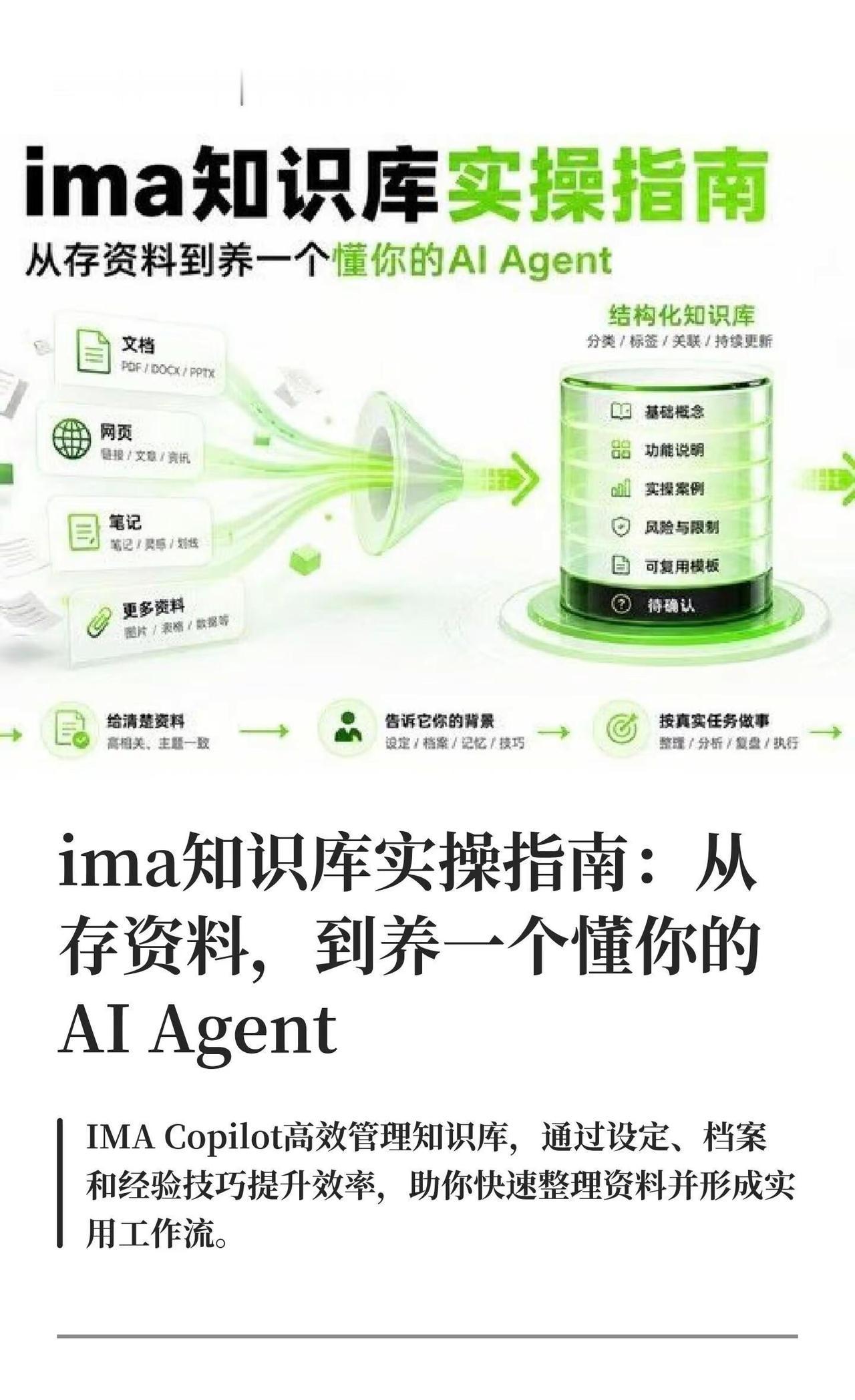 ima知识库实操指南：从存资料，到养一个懂IMA Copilot通过主动学习和记