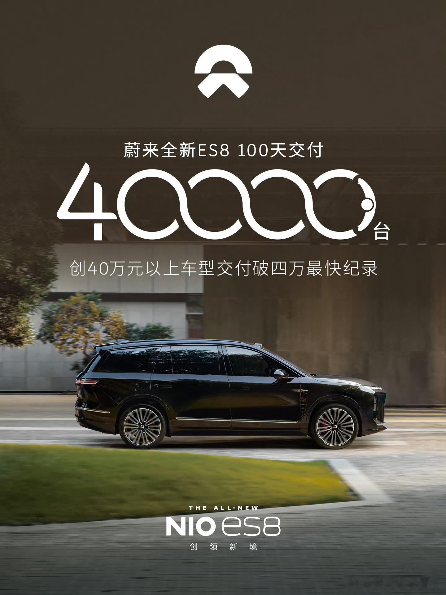 蔚来新8这个交付加速跑出等差数列来了～每新增10000台：40天、30天、20天