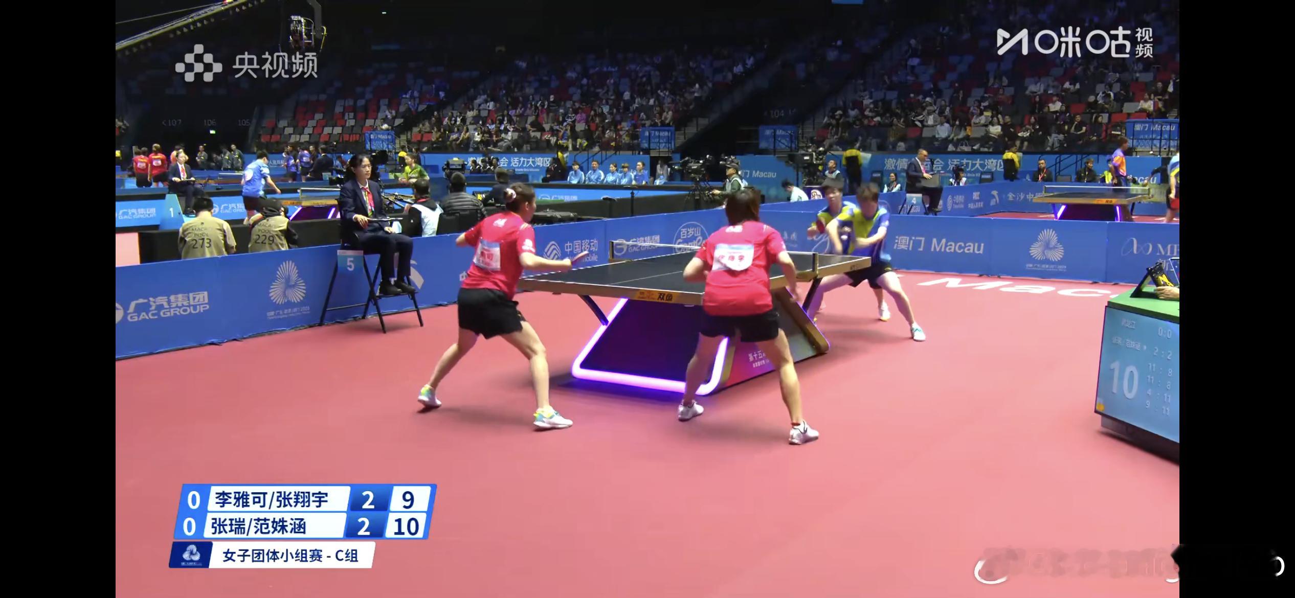 女子团体小组赛 - C组黑龙江1-0北京张瑞/范姝涵3比2李雅可/张翔宇（11:
