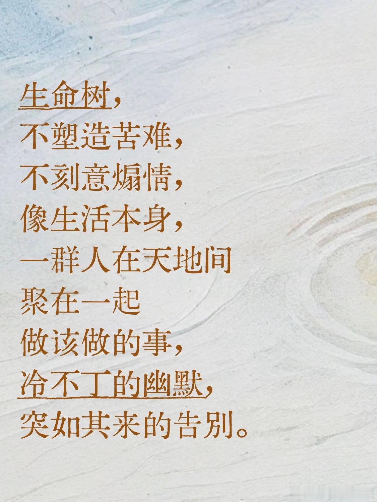 生命树不刻意渲染苦难 越看到后面越能体会它的好🥰🌿，不刻意、不煽情、不贩卖苦