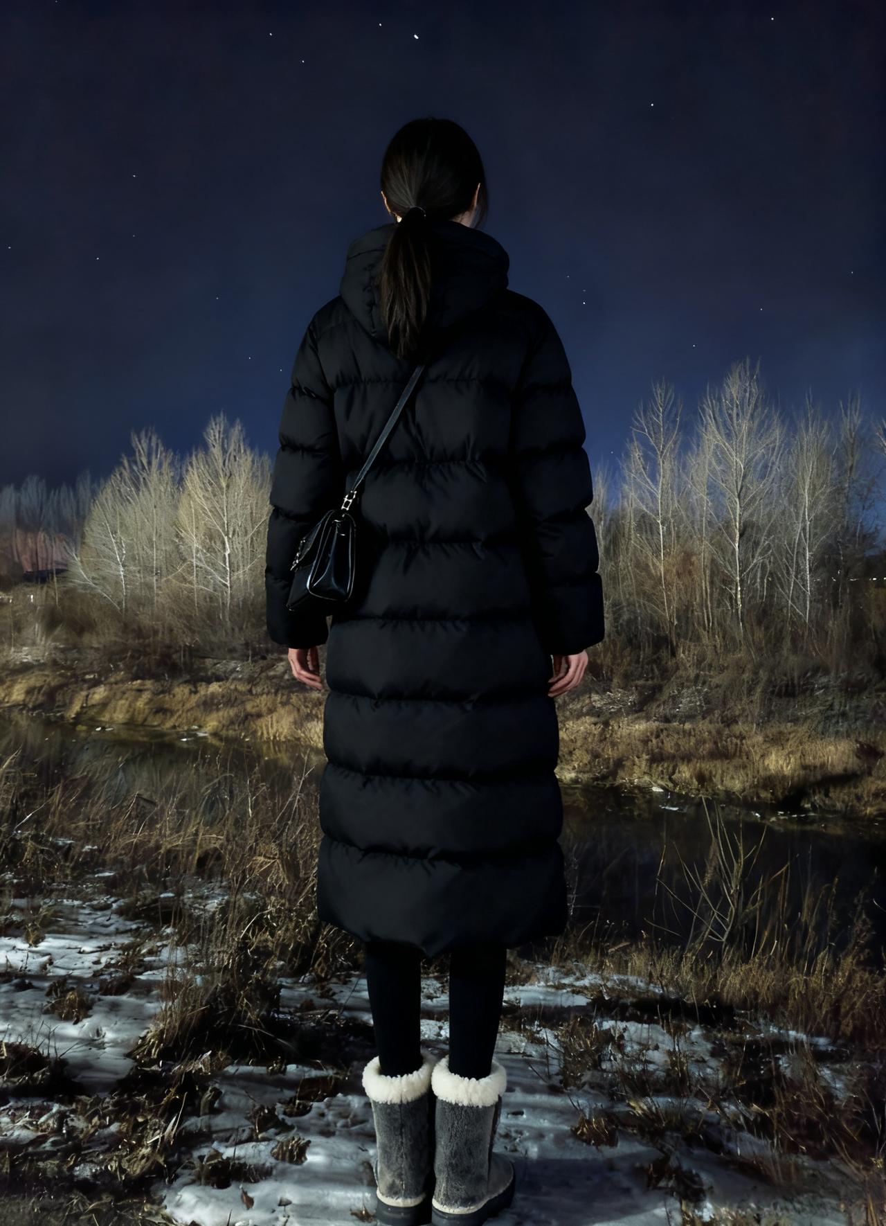 夜色漫过旷野，
你的背影是唯一的暖意，
在寒冷里长出明媚的春天。