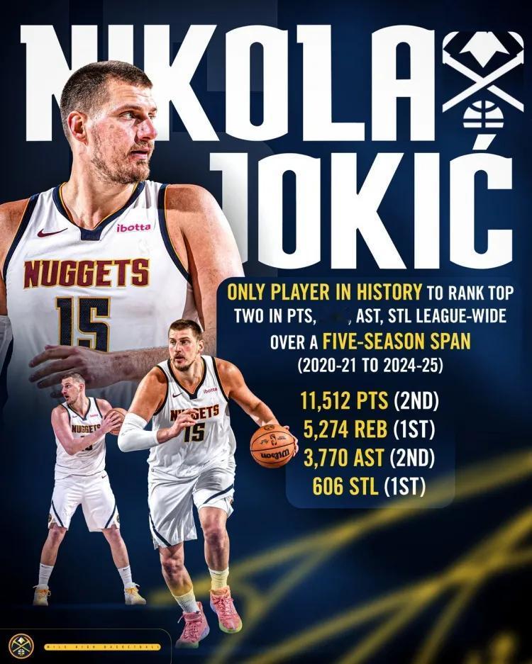 约基奇退役后历史地位能有多高？能进入历史前五吗？

今天，掘金官方晒出了约基奇近