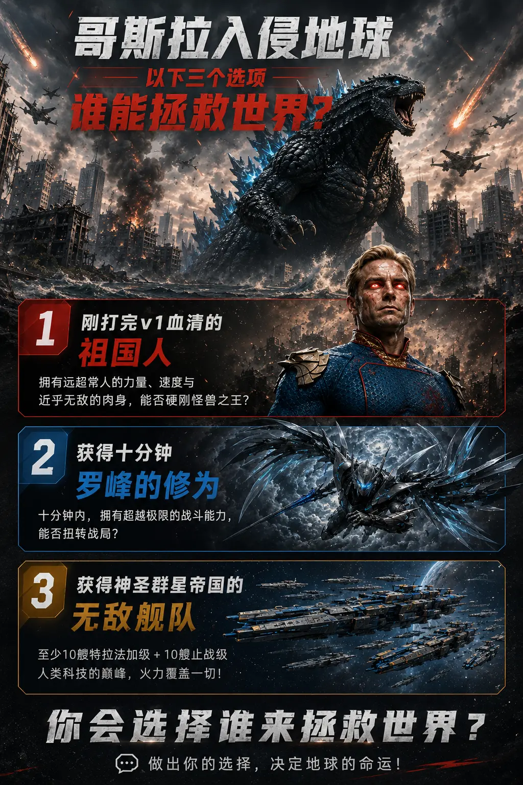 哥斯拉入侵地球，你会选择什么拯救地球。