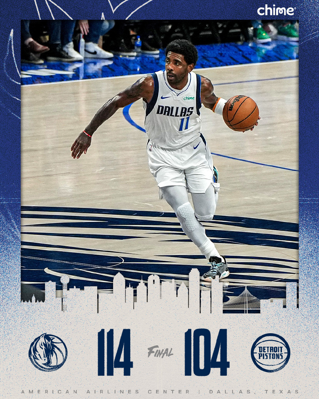 #活塞vs独行侠##NBA季前赛# 全场比分独行侠114-104活塞格林22分3