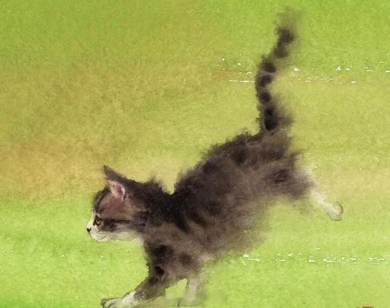 日本水彩艺术家Yutaka Murakami以描绘猫咪而闻名。他的艺术精髓在于对