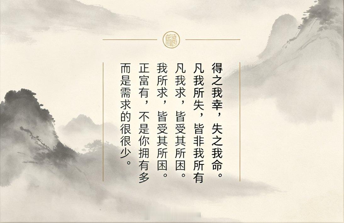 命运不会让你错过属于你的东西得之我幸，失之我命。凡我所失，皆非我所有，凡我所求，