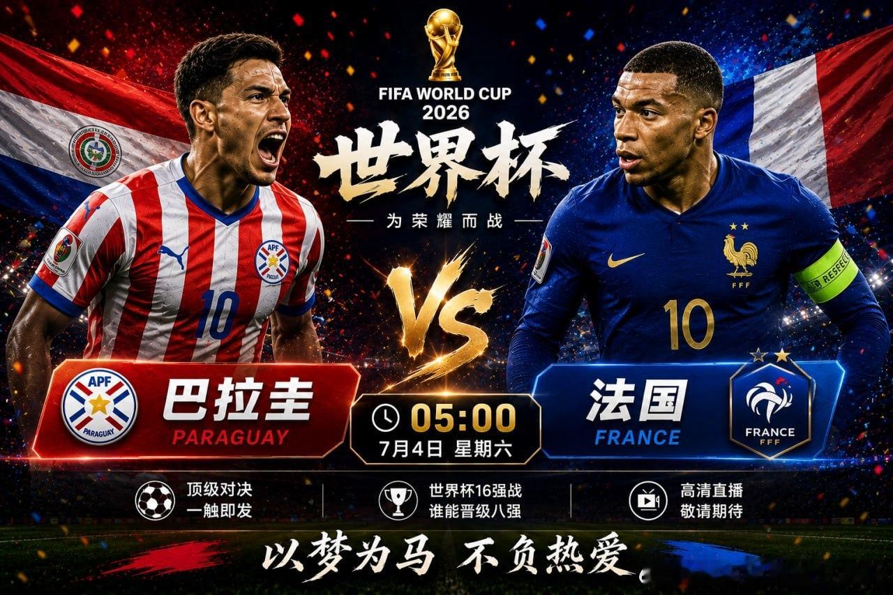 世界杯16强焦点战！🇵🇾 巴拉圭 VS 法国 🇫🇷巴拉圭一路拼到淘汰赛，