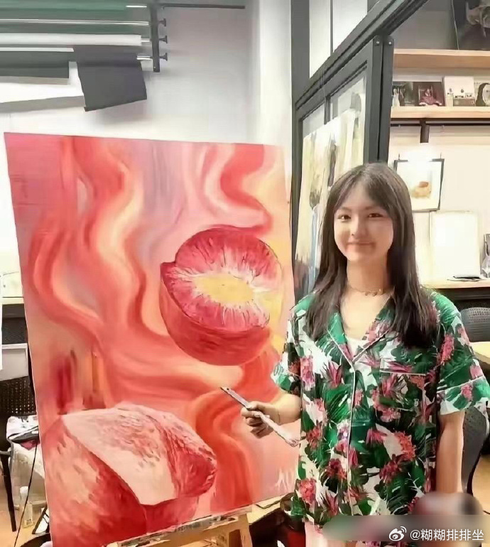 王诗龄画的桃子，这一副画价值145万[裂开] ​​​