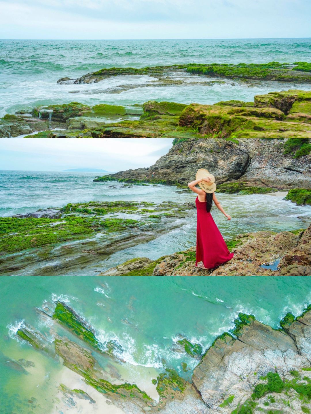 广东超小众蓝绿海滩‼️一脚踩进油画里🖼️