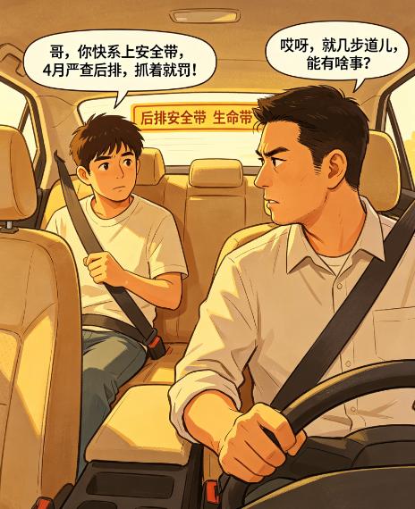 4月严查后排安全带，咱可别不当回事！
从4月份开始，全国各地都严查后排安全带了，
