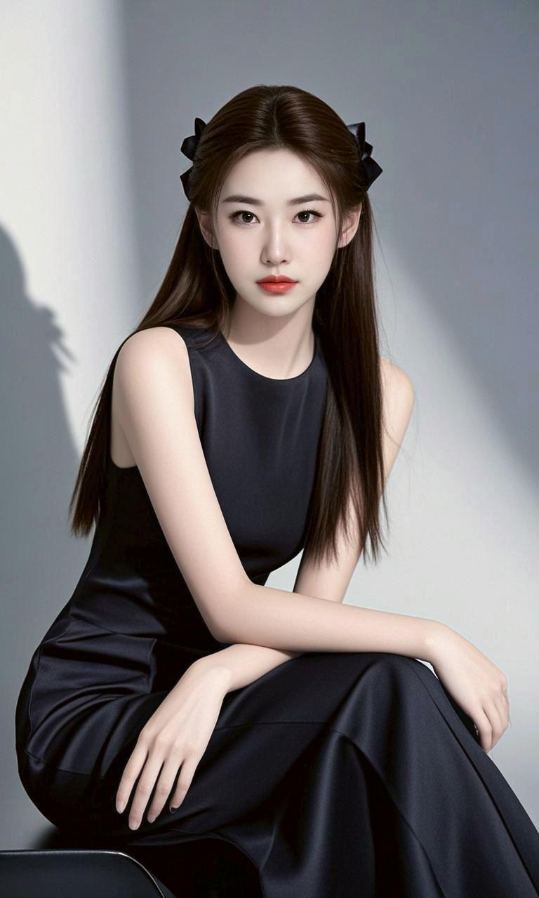 AI冷艳黑裙少女