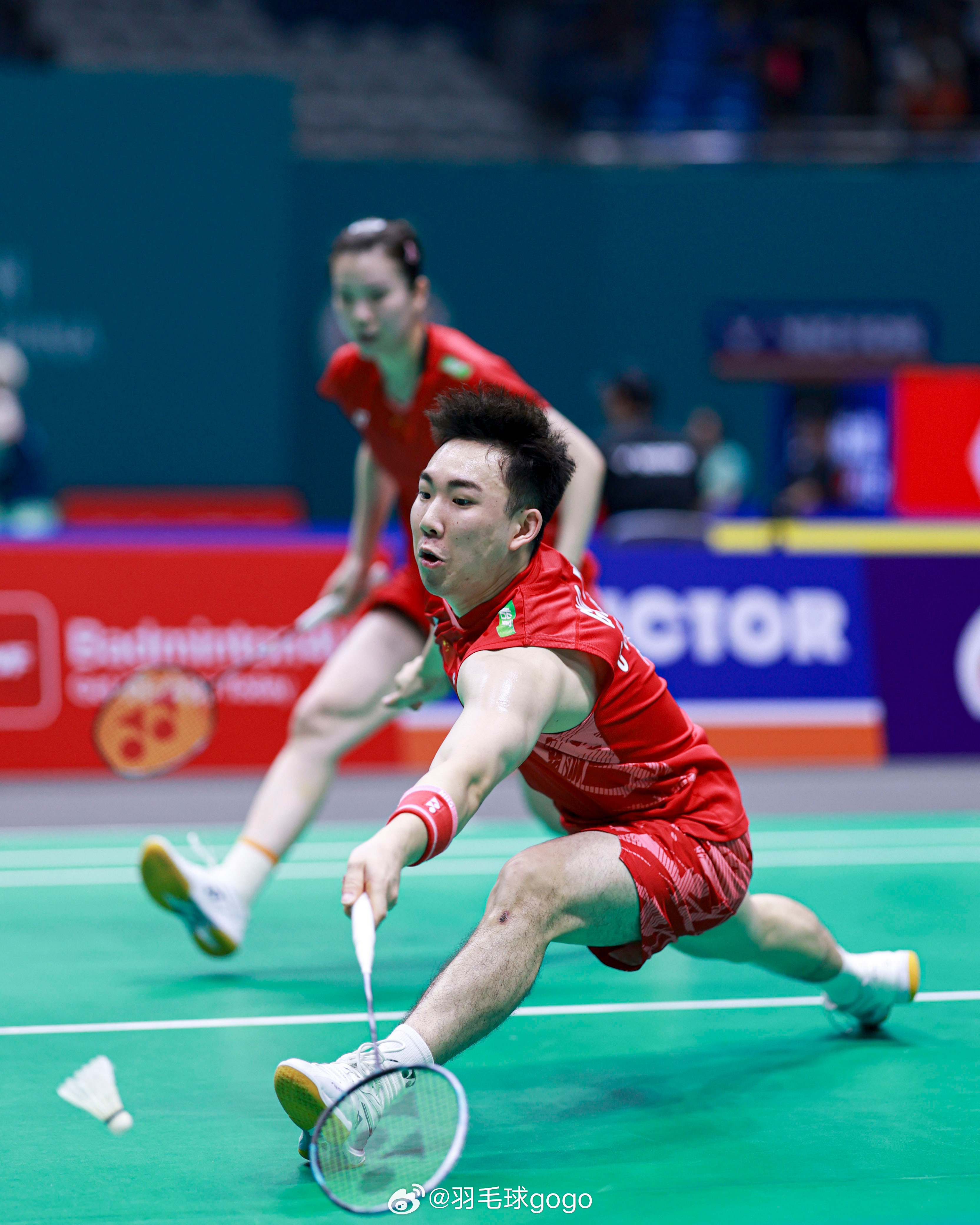 芳新组合晋级世锦赛8强🇨🇳郭新娃/陈芳卉 21-13、21-10 杨博轩/胡