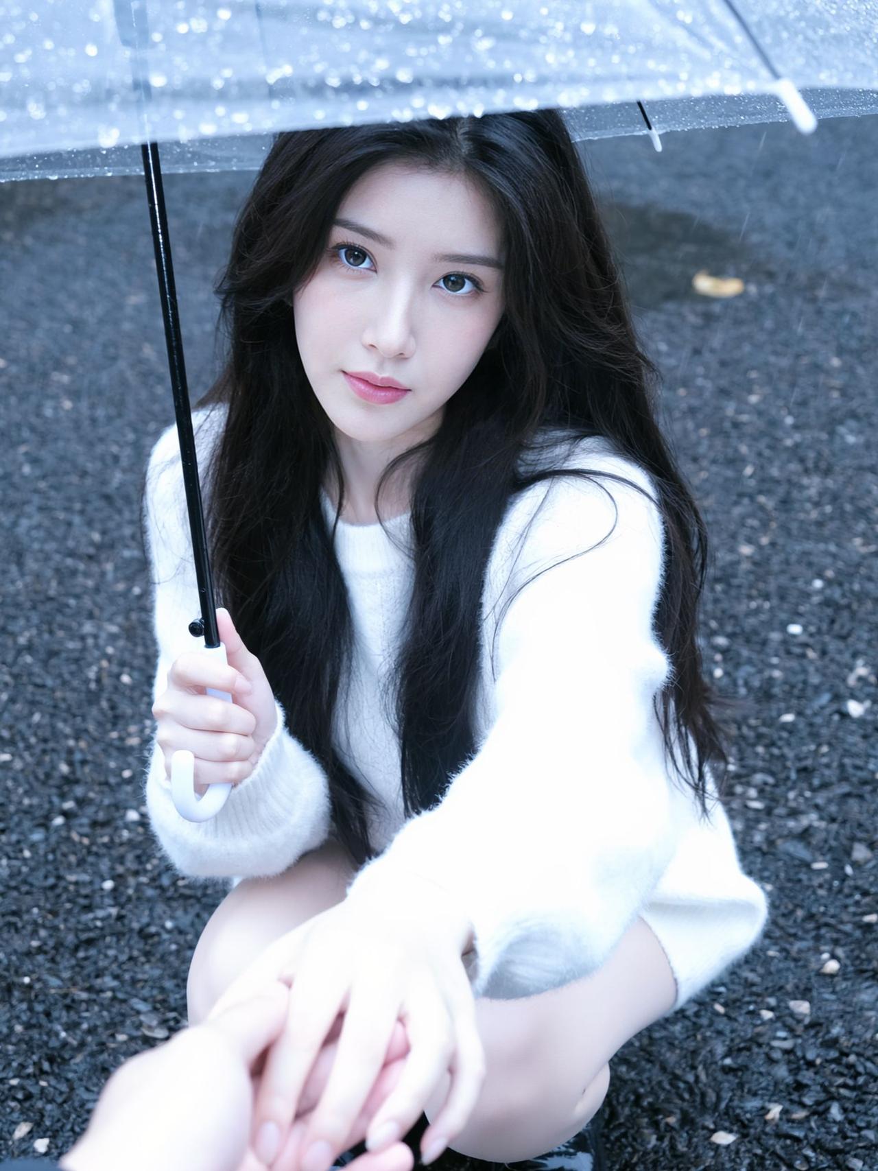 AI雨景牵手写真 颜值随拍