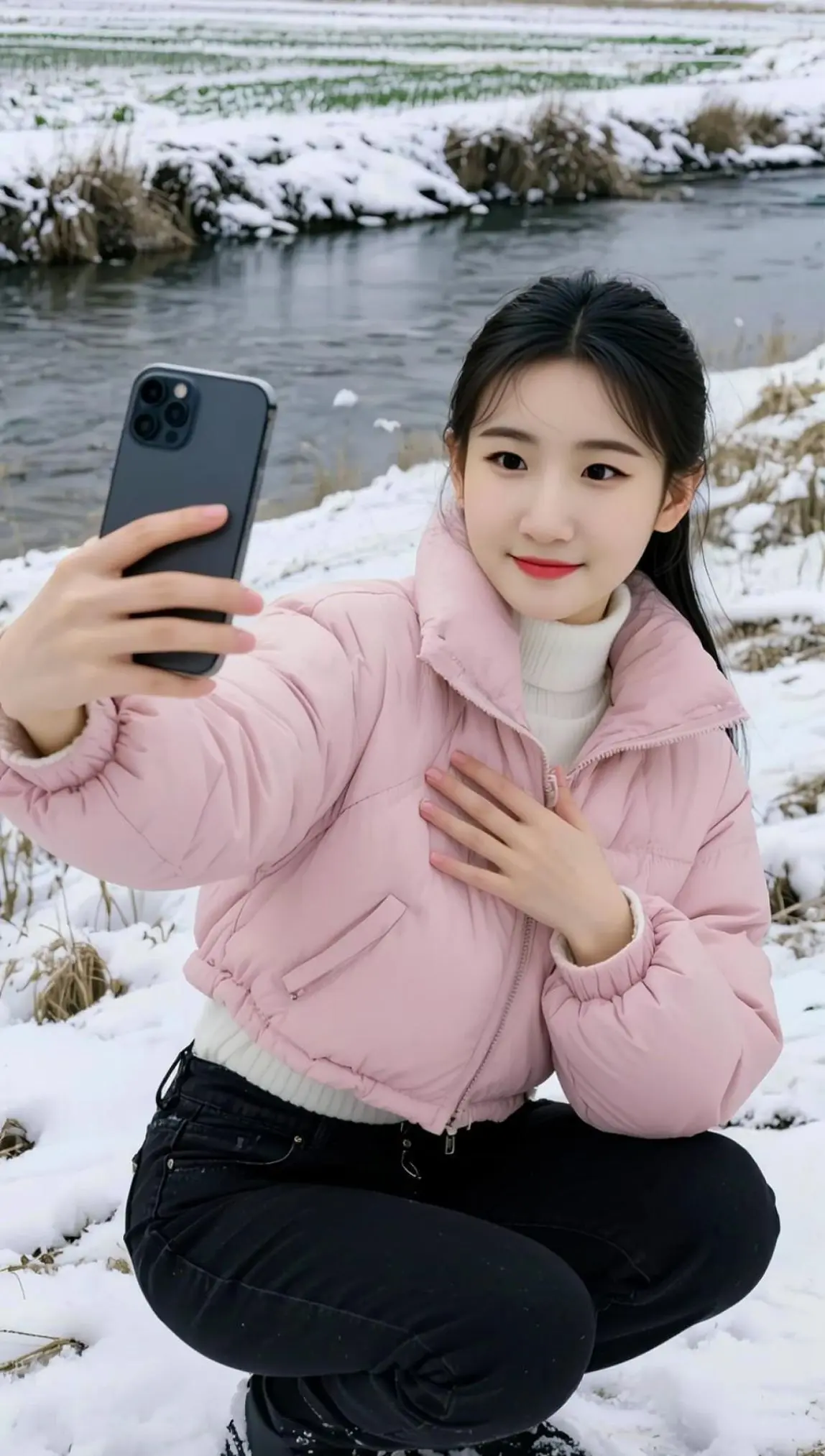 AI冬日自拍风 ai创作