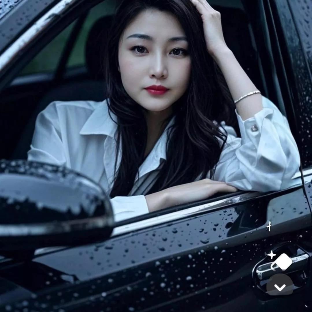 雨中倚车思旧梦，心事难诉泪沾巾。雨落窗前思万千 雨天感怀 雨中古韵 雨中背影 五