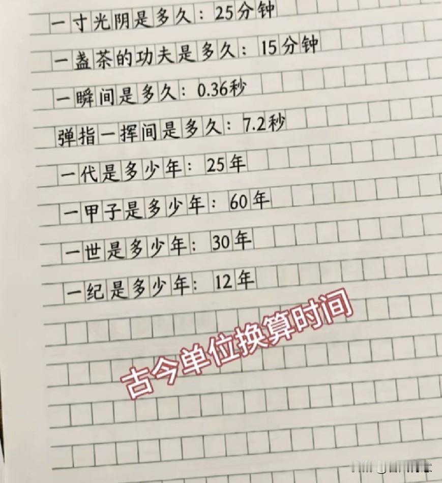 古代时间单位换算大全，一秒是多久？