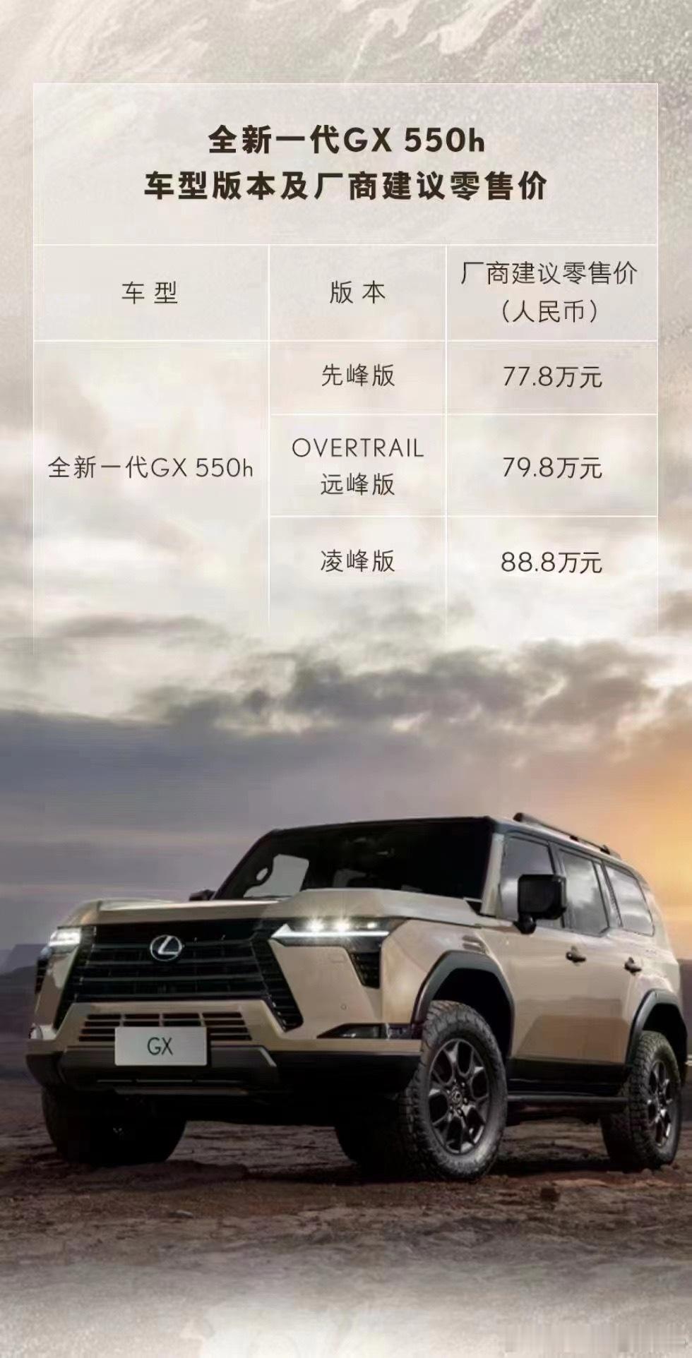 除了没有以往的大排量新GX其实挺强的要牌子有牌子，要底子有底子Overtrail
