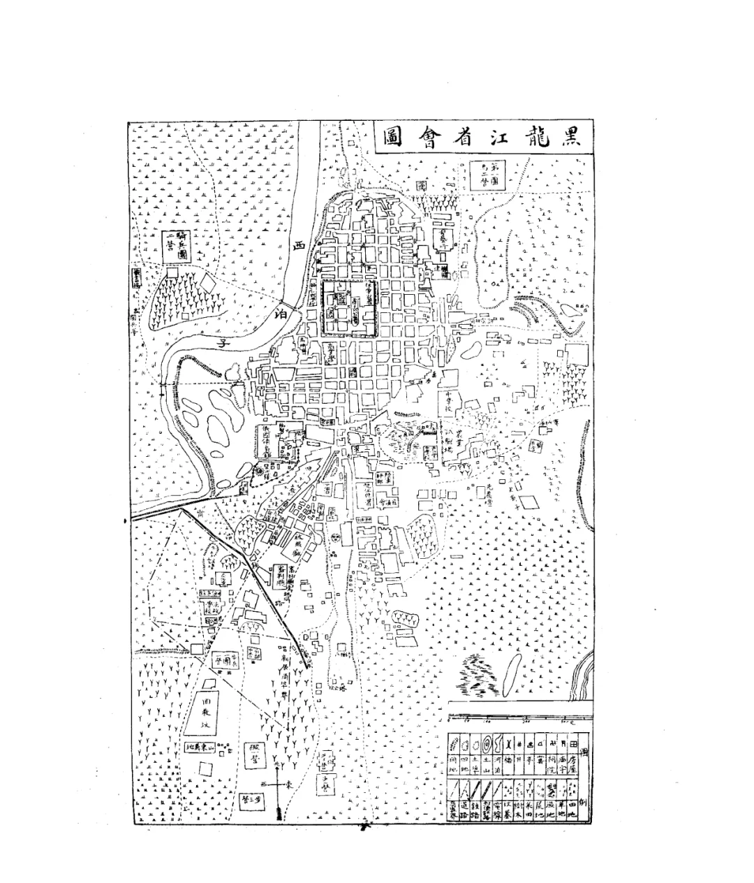 1932年黑龙江省会齐齐哈尔地图