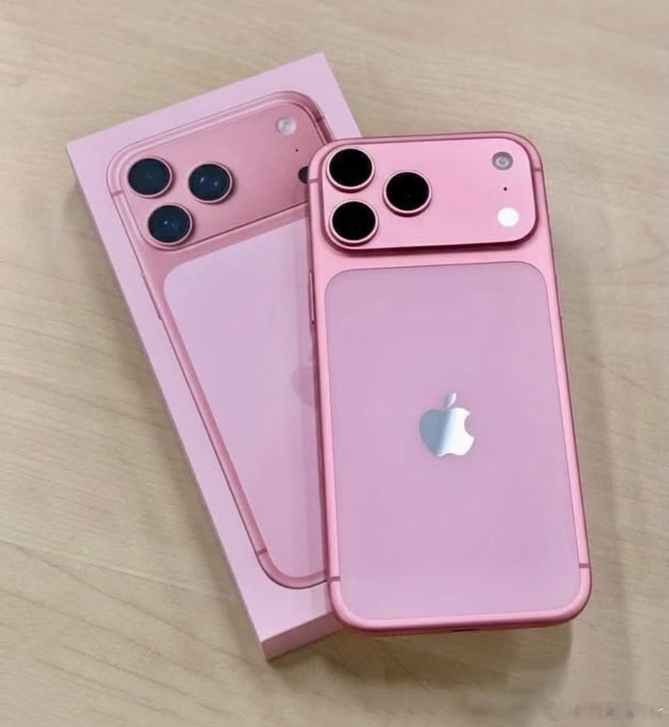 有网友设计出来了苹果18pro 粉色这看着真不错～适合女生 