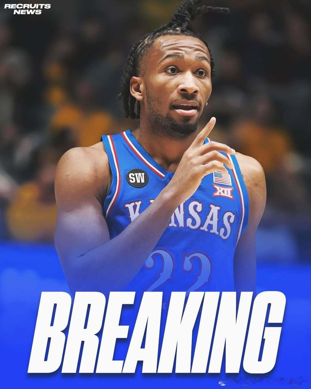 据堪萨斯大学主帅比尔·塞尔夫透露，达林·彼得森(Darryn Peterson)