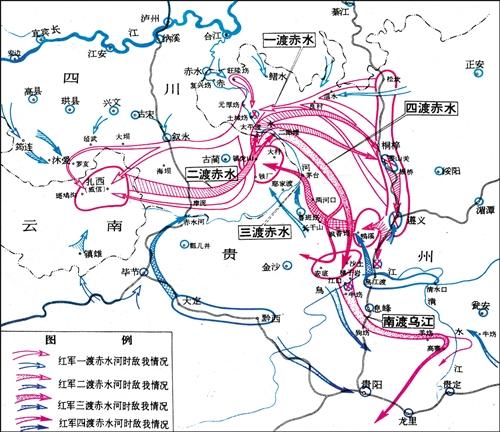 四渡赤水简单来说，就是40万国军把3万人的红军包围在了一条河附近，结果来来回回跑